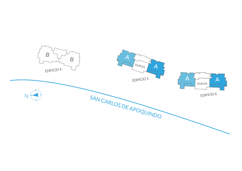 Planta Tipo A5: 3 Dormitorios + Estar + Rooftop